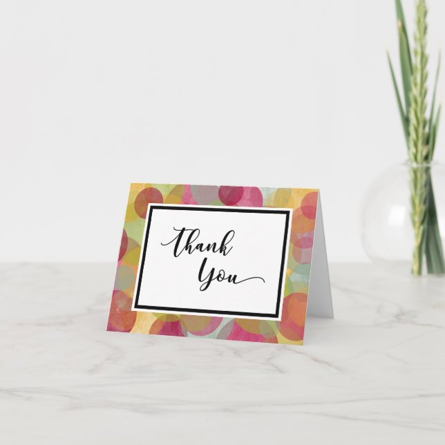 Thank You with Multicolored, Whimsical Circles Card (Front)