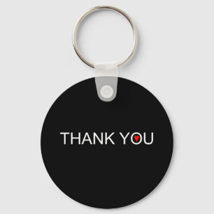 Thank you with one red heart key ring