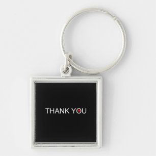 Thank you with one red heart key ring