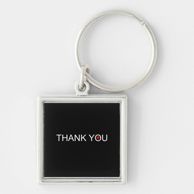 Thank you with one red heart key ring (Front)