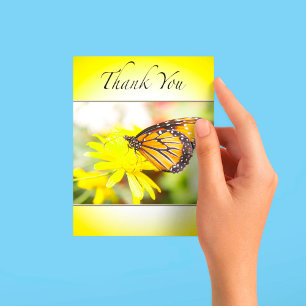 Thank You With Orange  Monarch Butterfly Card