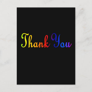 Thank you with Rainbow Colours Postcard
