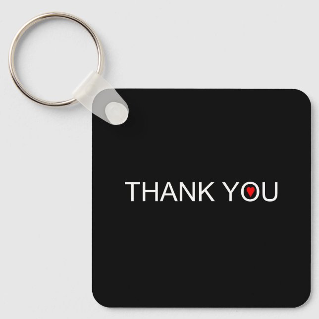 Thank You with Red Heart Key Ring (Front)