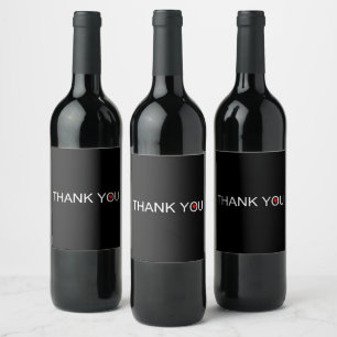 Thank You with Red Heart Wine Label