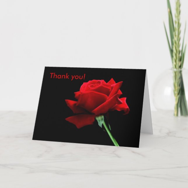 Thank you! with roses thank you card (Front)