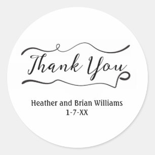 Thank you with Swirl - Circle Sticker