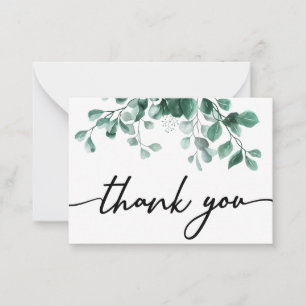 thank you with Watercolor Eucalyptus Greenery Card