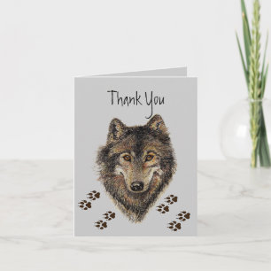 Thank You, Wolves, Wolf Tracks Animal You Card