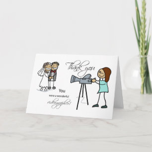 Thank You Woman Videographer, Wedding Card