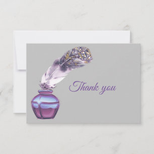 Thank You Writer's Purple Gold Feather