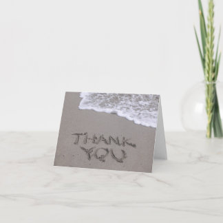 Thank You written in Sand Note Card