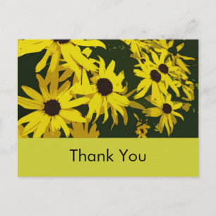 Thank you, yellow daisy flowers postcard