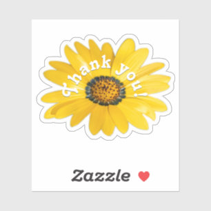 Thank you yellow flower blossom sticker