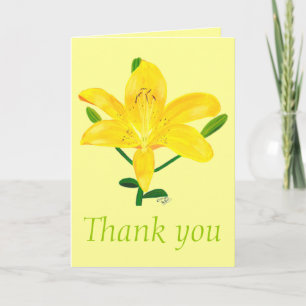 Thank you, yellow lily, wedding cards