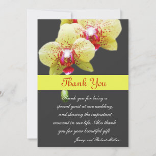 thank you, yellow orchid flowers you card