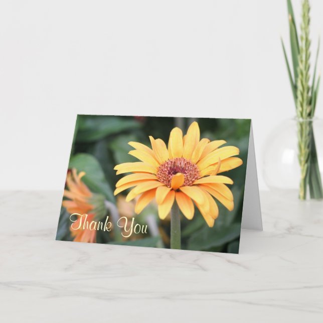 Thank You Yellow Spring Flower Photography Card (Front)