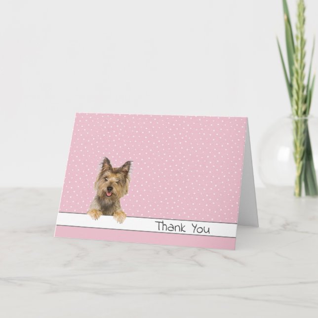 Thank You Yorkshire Terrier on Polka Dots (Front)