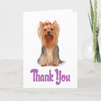 Thank You Yorkshire Terrier Puppy Card - Verse