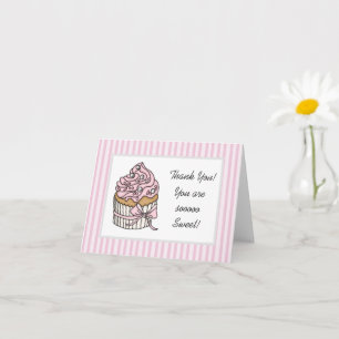 Thank You You are Sweet Pink Cupcake Card