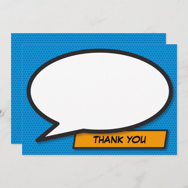 Thank You Your Message Speech Bubble Fun Retro Invitation (Front/Back)