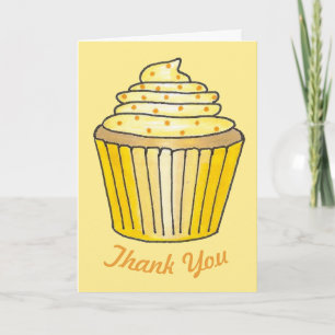 Thank You You're Sweet Lemon Yellow Cupcake Cake Card