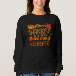 Thankful 3rd Grade Teacher Pumpkin Fall Leopard Th Sweatshirt