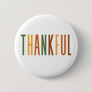 Thankful 6 Cm Round Badge