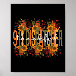Thankful 911 Dispatcher Thanksgiving 911 Operator Poster