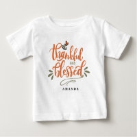 Thankful and Blessed Custom Name Cute Thanksgiving