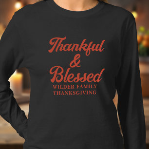Thankful and Blessed Family Thanksgiving T-Shirt