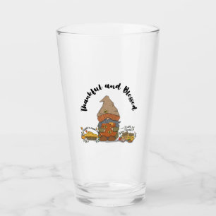 "Thankful and Blessed" Gnome with Honey and Pie Glass