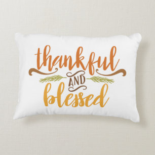 Thankful and Blessed Solid design by Solemne Decorative Cushion