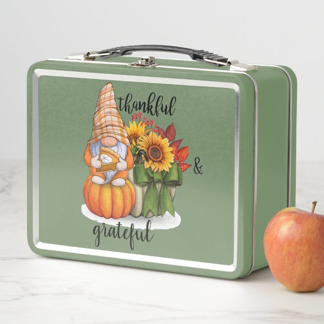 Thankful and grateful metal lunch box (In Situ)