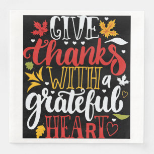 Thankful And Grateful Thanksgiving Napkins 