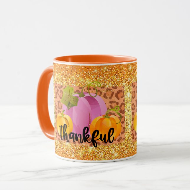 Thankful Autumn Customise Colour Mug (Front Left)