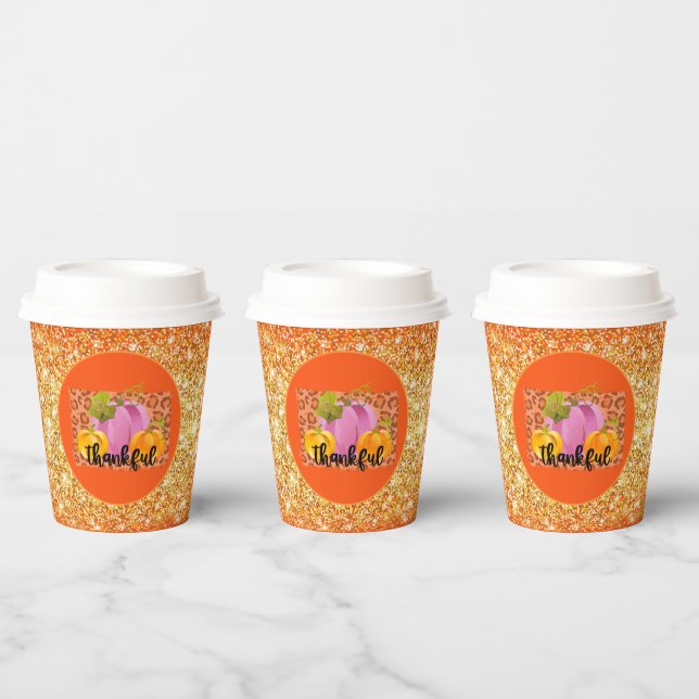 Thankful Autumn Customise Colour Paper Cups (Multi)