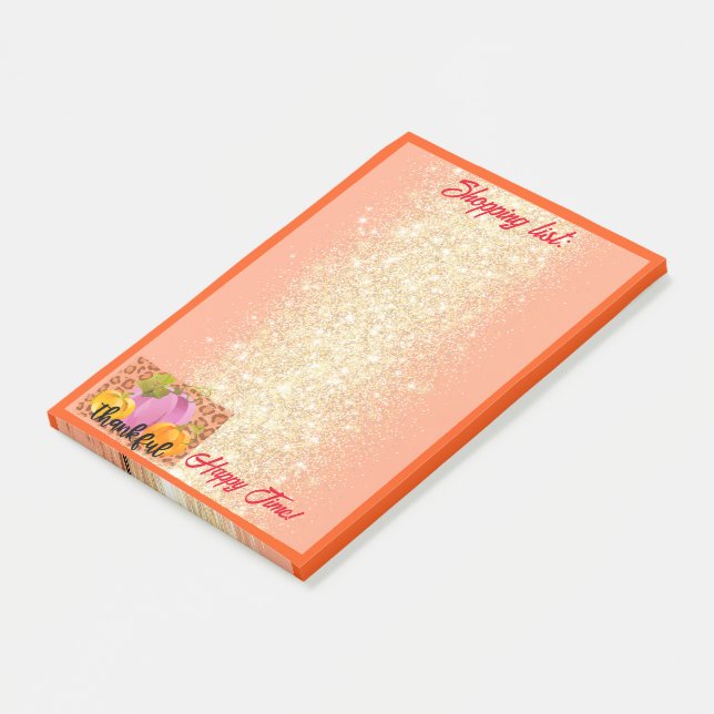 Thankful Autumn Customise Text and Colour Post-it Notes (Angled)