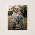 Thankful Autumn Thanksgiving Fall Photo Puzzle<br><div class="desc">Photo gifts make the best gifts! Easily personalised with your text and/or photo(s) for a custom look. Designed by Berry Berry Sweet. View more designs at www.berryberrysweet.com</div>