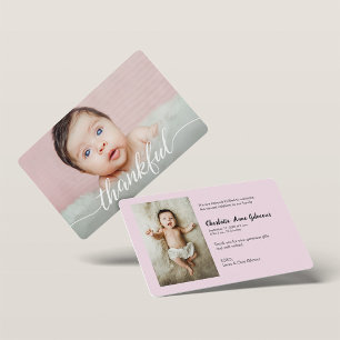 Thankful Baby Girl Photos Pink Baby shower Invitation