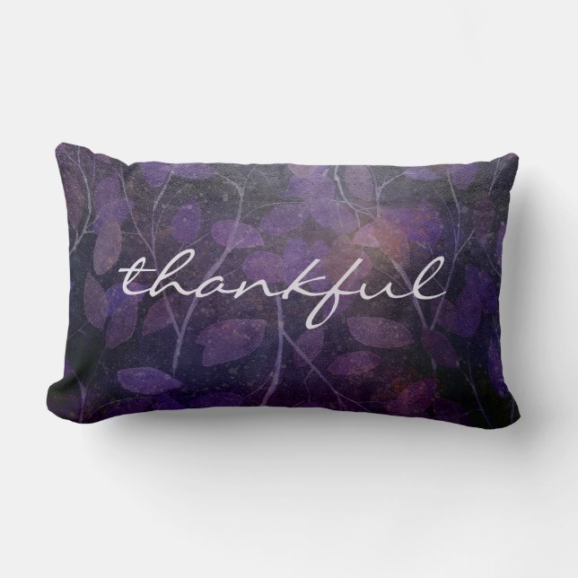 thankful black purple foliage lumbar cushion (Front)