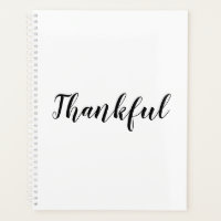 Thankful black white custom script text cute
