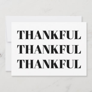 Thankful black & white modern thanksgiving card