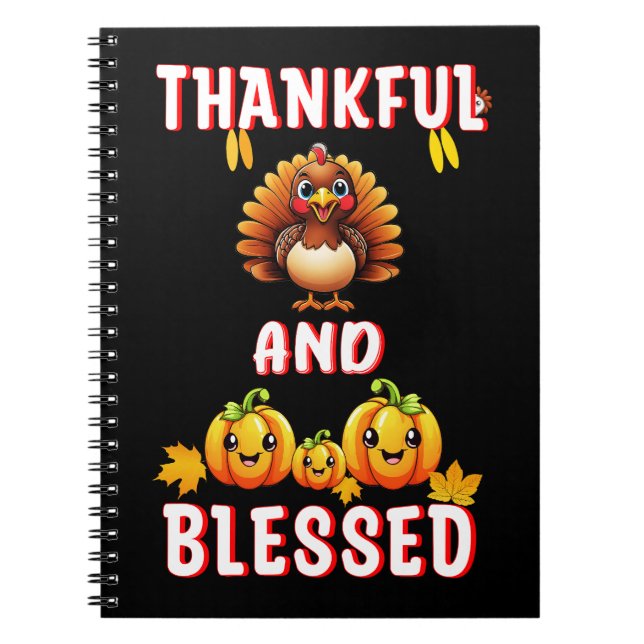 Thankful Blessed 23 US Maple November Thanksgiving Notebook (Front)
