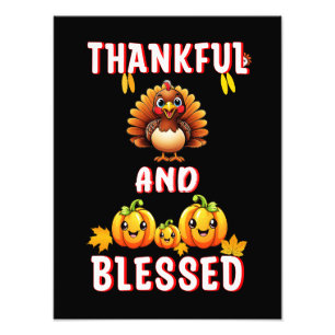 Thankful Blessed 23 US Maple November Thanksgiving Photo Print