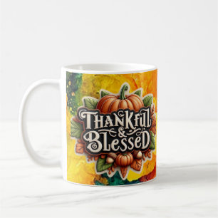 Thankful & Blessed Autumn Mug-Fall Inspired Warmth Coffee Mug