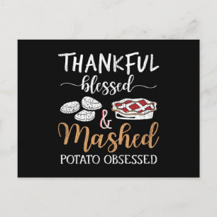 Thankful Blessed Family Kids Matching Thanksgiving Postcard