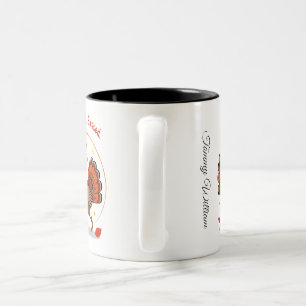 Thankful Blessed Grateful Happy Thanksgiving Two-Tone Coffee Mug