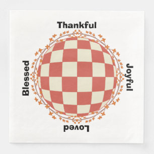 Thankful Blessed Joyful Loved Thanksgiving Napkin