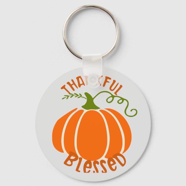 Thankful & blessed :Keychain Key Ring (Front)