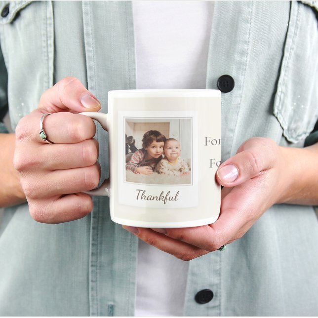 Thankful & Blessed Polaroid Photo | Custom Gift Coffee Mug (Creator Uploaded)